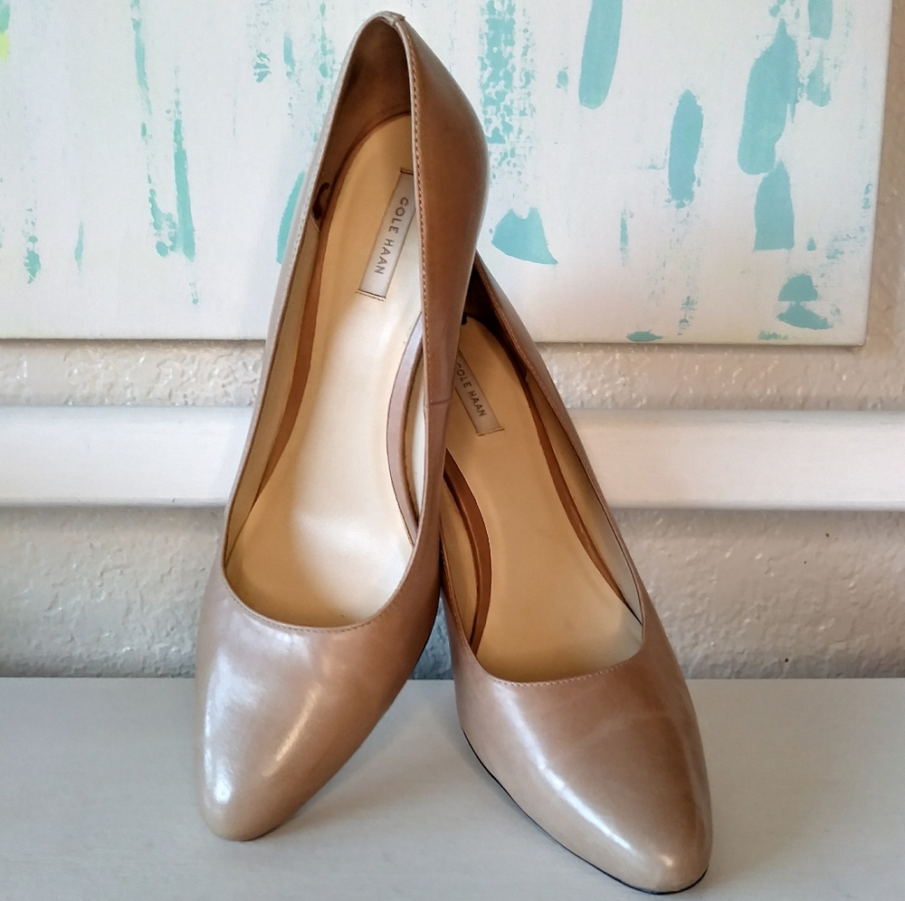 COLE HAAN BETHANY PUMP · NUDE · 100% LEATHER · 85MM HEEL